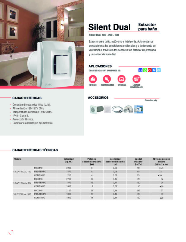 SILENT DUAL Extractor para bano Pagina 1