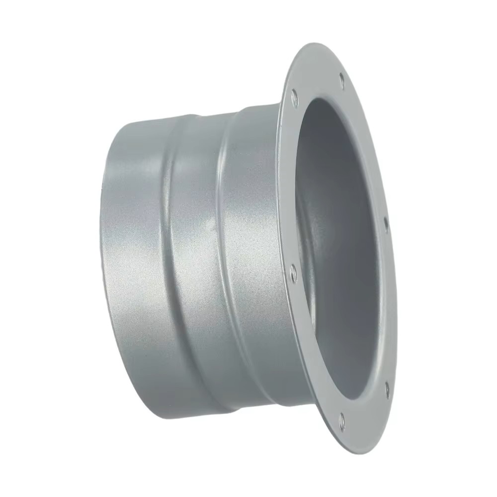 Brida Metálica para Ductos Flexibles Brida metálica circular galvanizada para acople de ductos flexibles, con base perforada para fijación mural