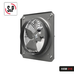 Extractor axial directo HXM 315 de Soler & Palau instalado en muro, para locales comerciales e industriales de alto caudal