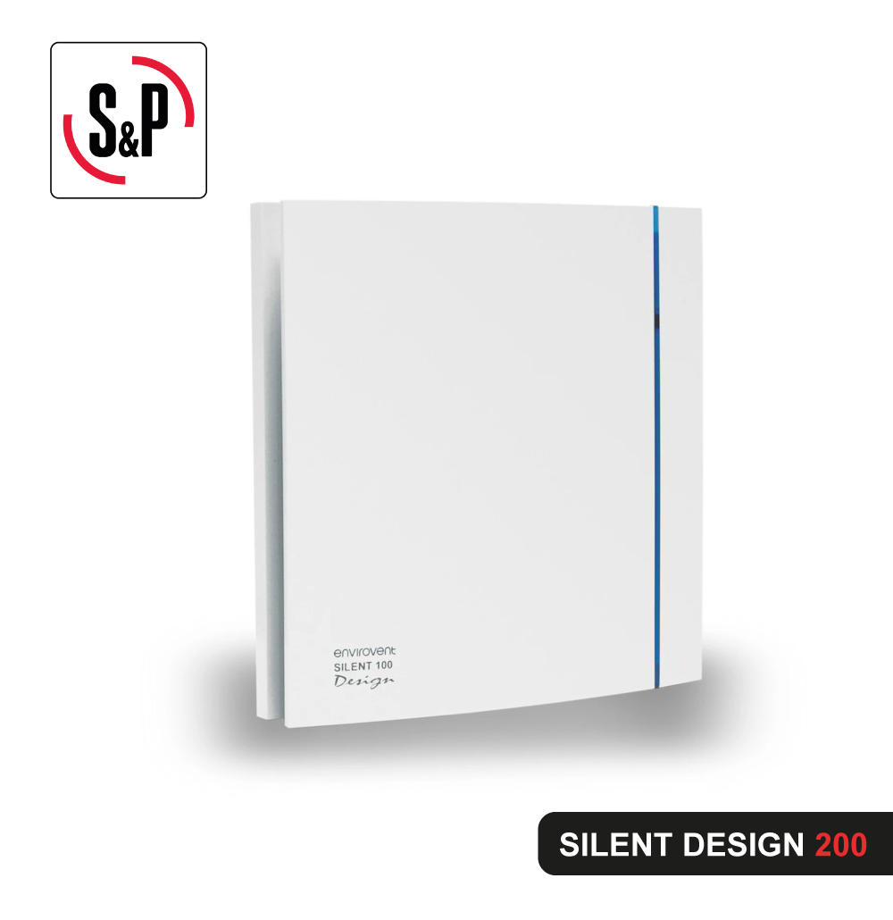 Extractor para Baño SILENT DESIGN 200 Extractor de baño Silent Design 200 de Soler & Palau, silencioso, para baños medianos y uso comercial moderado